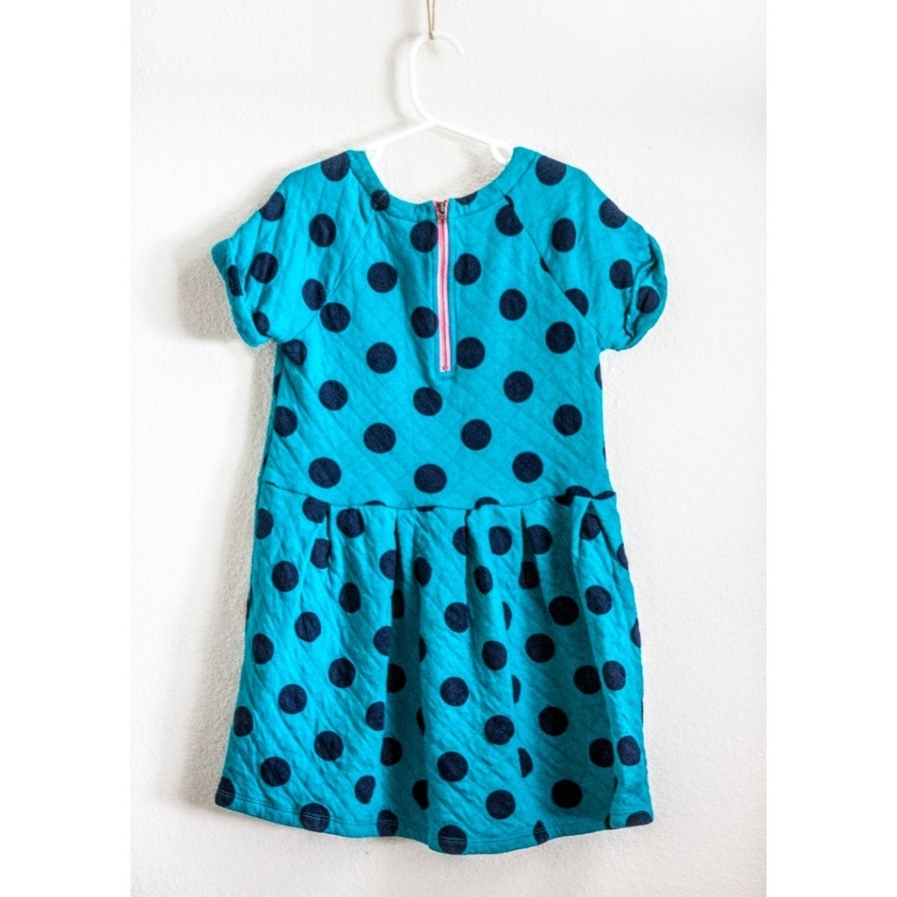 Cat & Jack Blue Pleated Polka Dot Dress - Picture 2 of 5